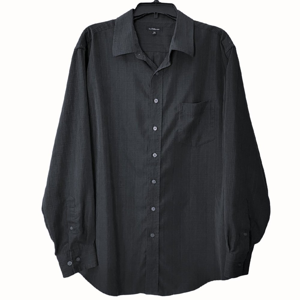 Croft & Barrows Men's Charcoal Gray Long Sleeve Shirt – Size XL (neck 17 - 17 ½)